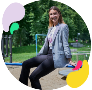 Nina van As, educatief mastermind Springlab, met blobs