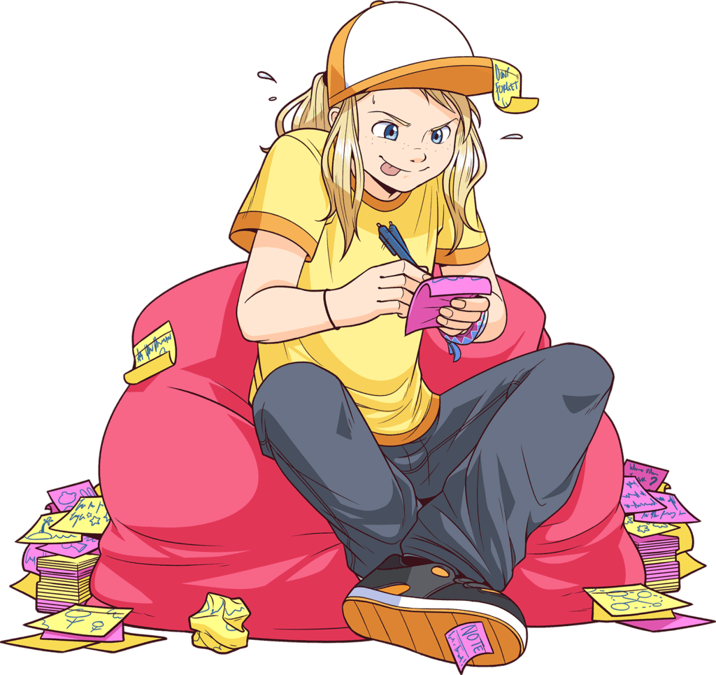 stagiair game design is aan het brainstormen